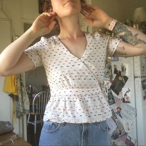 Madewell Ruffle Hem Wrap Top